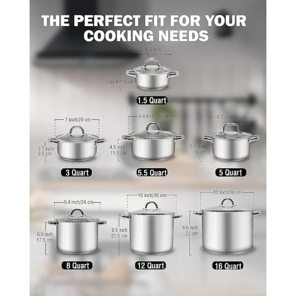 Great Gatherings Stainless Steel Stock Pots - 4 Sizes