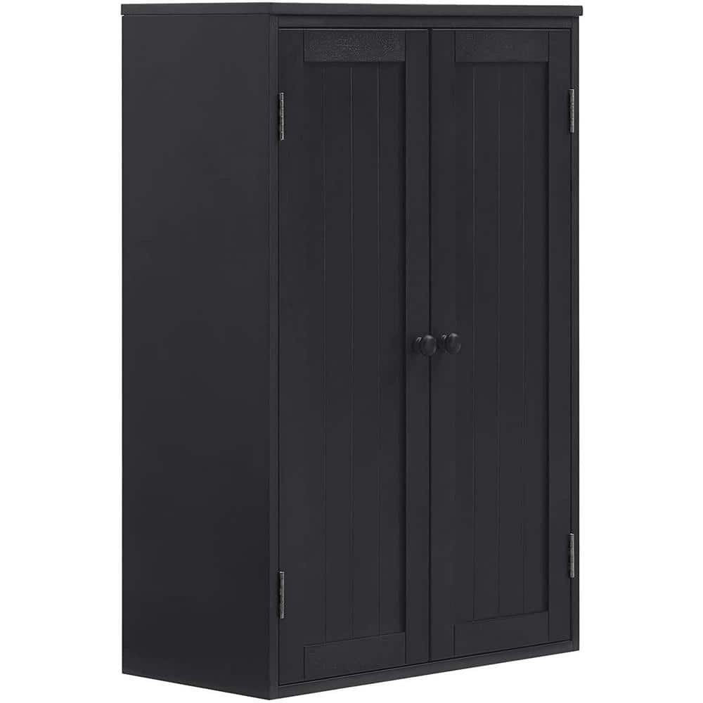 23.25 in. W x 12 in. D x 36 in. H Black Linen Cabinet Freestanding ...