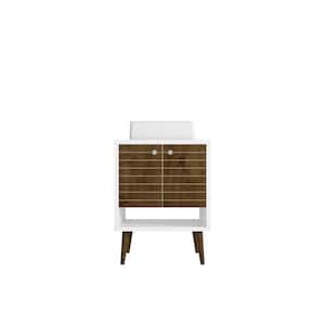 Liberty 23.62 in. W Bath Vanity in Rustic Brown with Vanity Top in White with White Basin