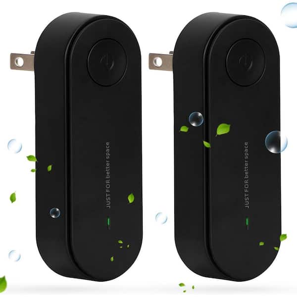 20 Sq. Ft. Mini Portable Plug-in Negative Ion Air Purifier in Black (2 Pack)