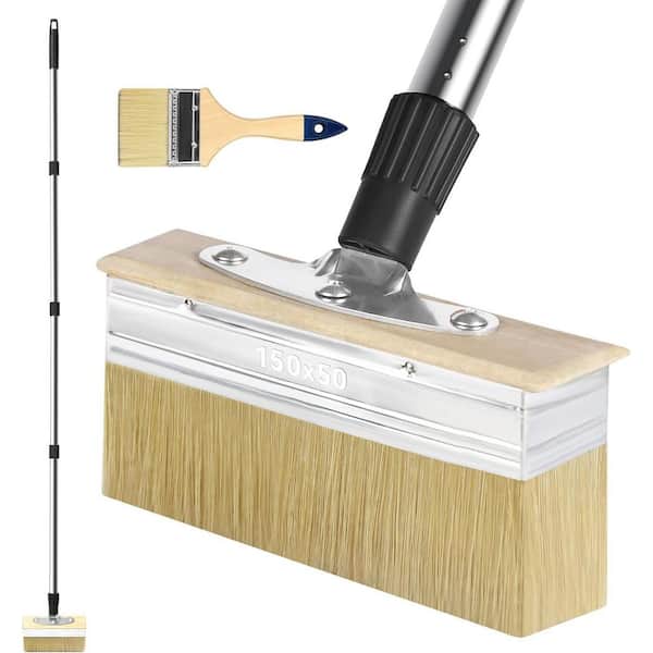 60 Extension Pole Deck Stain Brush Applicator Set 6 Wide Brush and 3 Brush for Wood Deck Masonry Fence Wall Furniture