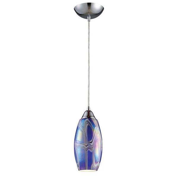 Titan Lighting Iridescence 1-Light Satin Nickel Ceiling Mount Pendant