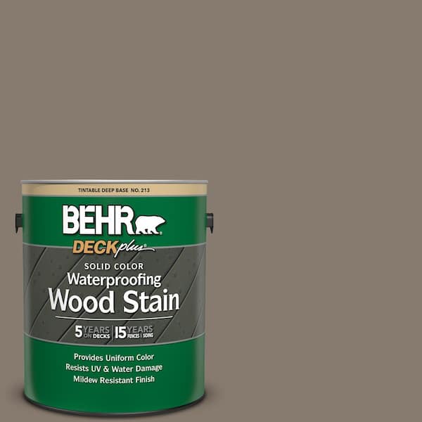 BEHR DECKplus 1 gal. #SC-159 Boot Hill Grey Solid Color Waterproofing Exterior Wood Stain