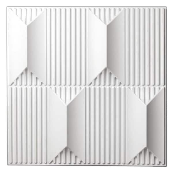 Art3dwallpanels White 19.7 in. x 19.7 in. PVC 3D Wall Panel ...