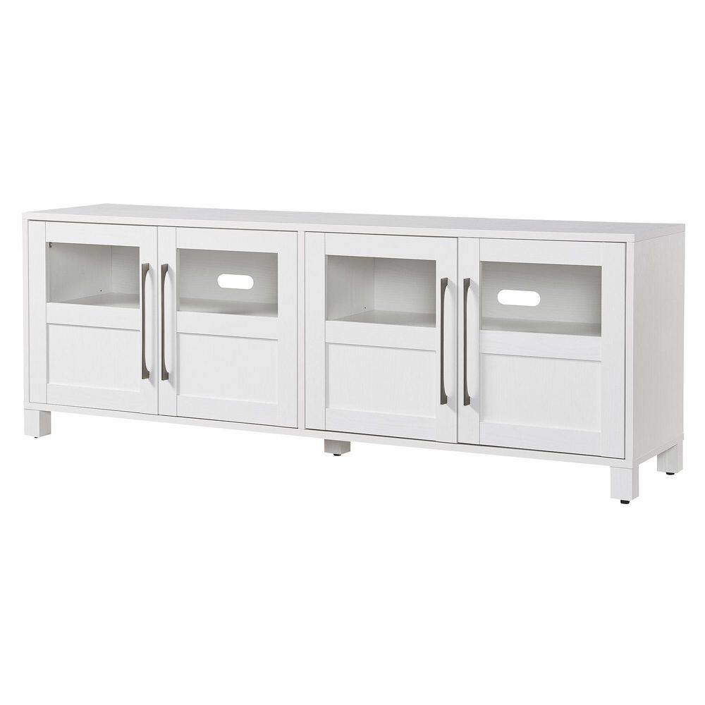 Holbrook Modern White 68" TV Stand with Glass & Solid Doors