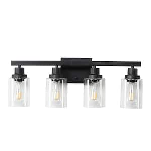 24.4 in. 4-Light Black Vanity Light Bar (Not Bulbs Included)