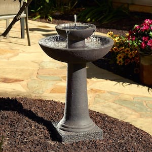NICREW Solar Water Fountain with Battery Backup Solar Powered Fountain for Patio Free-Standing and Portable for Bird Bath Garden and Pond Outdoor Decoration with 4 Nozzles Backyard 
