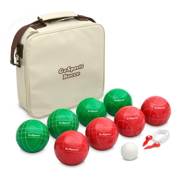 GoSports 100 mm Regulation Bocce Set with 8 Balls, Pallino, Portable Carry Case and Measuring Rope - Premium Official Size Set