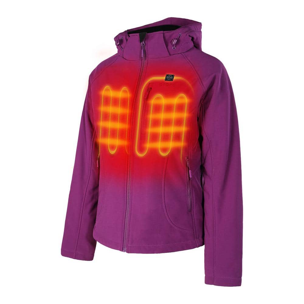 Women's Heated Jacket with Battery Electric Heating Coat W/ Detachable Hood