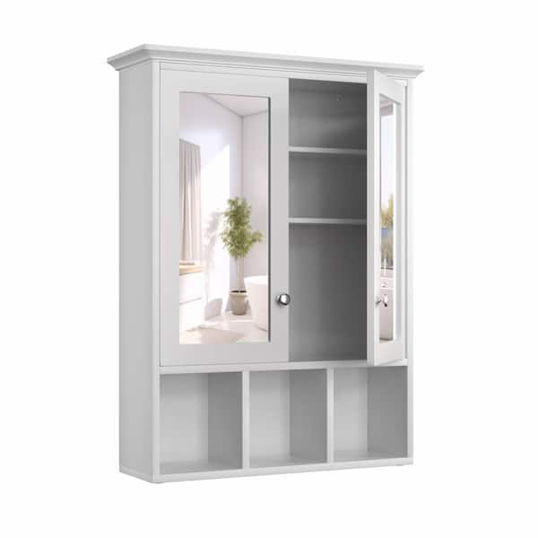 23.6 in. W x 7.5 in. D x 30.4 in. H Oversized Bathroom Storage Wall Cabinet in White