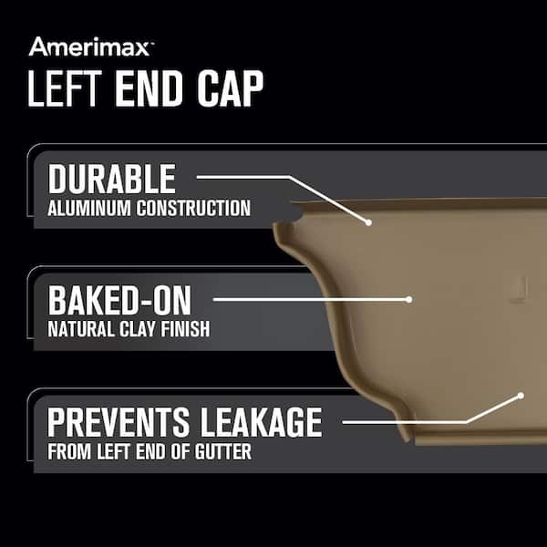 5 in. Natural Clay Aluminum K-Style Left End Cap