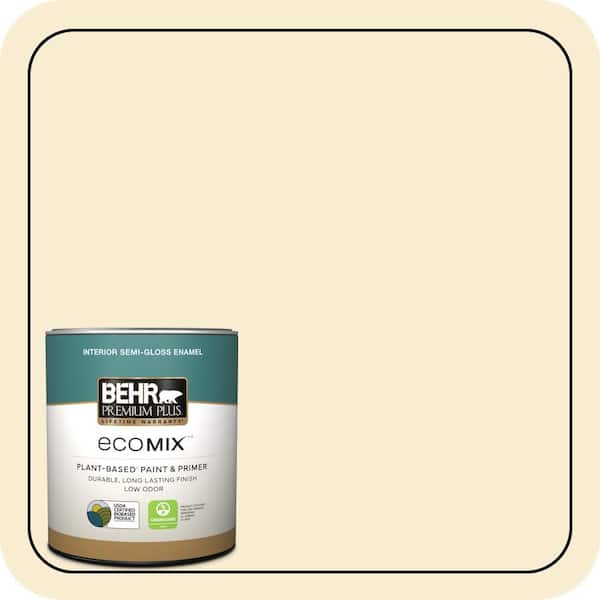 1 qt. #380E-2 Lightning White Semi-Gloss Enamel EcoMix Plant-Based Interior Paint & Primer