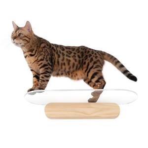 AndMakers MYZOO Beige Round Lack Clear Wall Mounted Cat Shelves