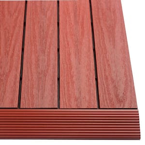 1/6 ft. x 1 ft. Quick Deck Composite Deck Tile Straight Fascia in Swedish Red (4-Pieces/Box)