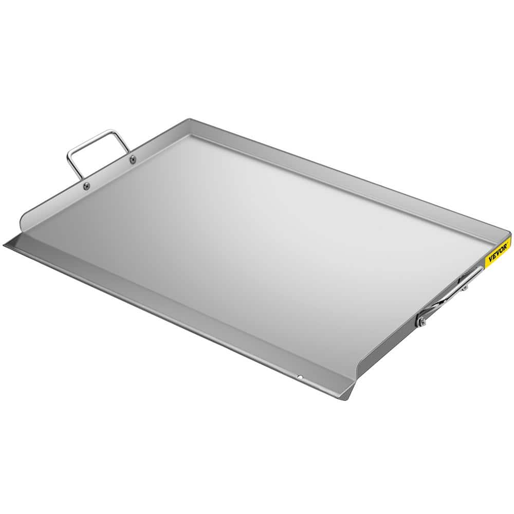 VEVOR Stainless Steel Griddle 17 in. x 13 in. Griddle Flat Top Plate with  Handles Rectangular Flat Top Grill with Drain Hole RQSKLYPD17X130TFGV0  The Home Depot