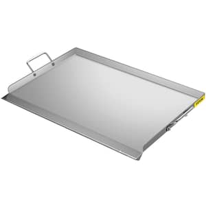 Stainless Steel Griddle 23 in. x 16 in. Griddle Flat Top Plate with Handles Rectangular Flat Top Grill with Drain Hole