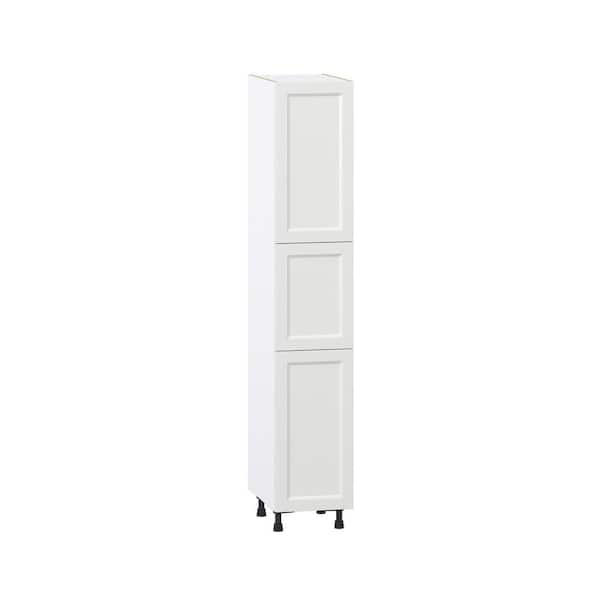 J COLLECTION Alton Painted 15 in. W x 84.5 in. H x 24 in. D in White Shaker Assembled Pantry Kitchen Cabinet with 4 Shelves ()