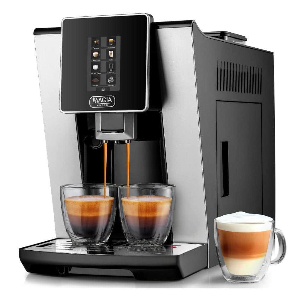 Magia AMPRO Automatic Espresso Machine with Grinder and Milk Frothier - 2-Cup Black - Thumbnail 2