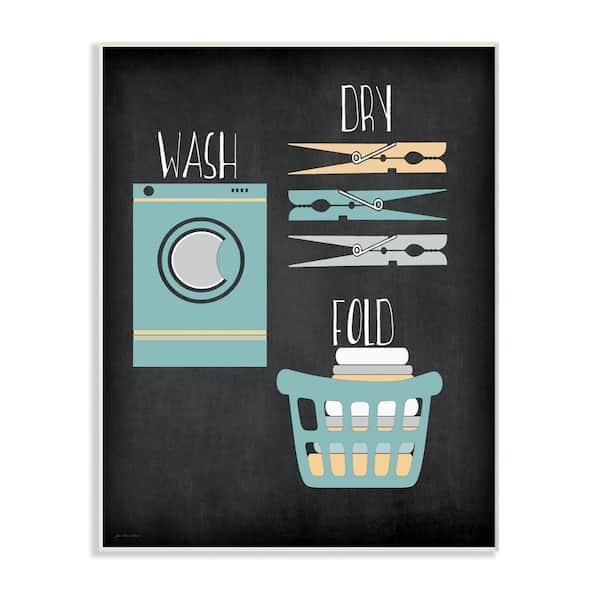 10 in. x 15 in. "Wash Dry Fold Illustration" by Jo Moulton Printed Wood Wall Art