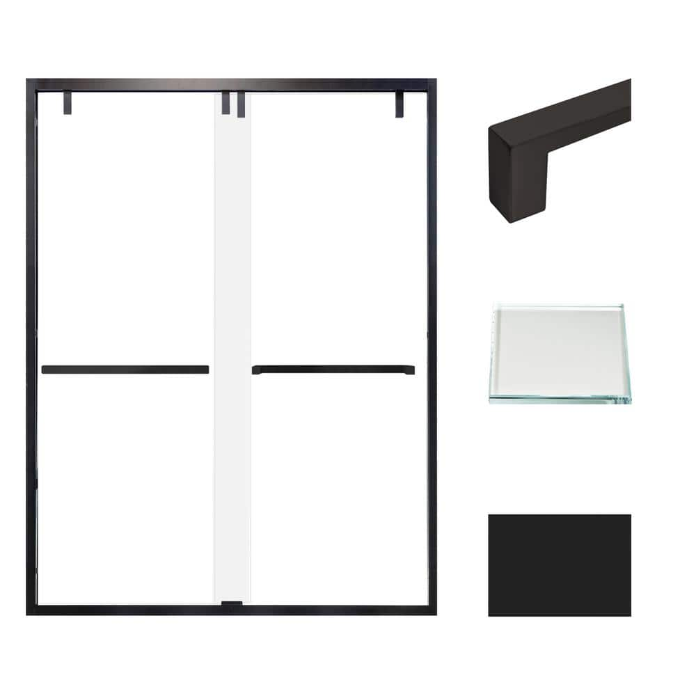 Transolid Eden 60 in. W x 80 in. H Sliding Semi-Frameless Shower Door ...