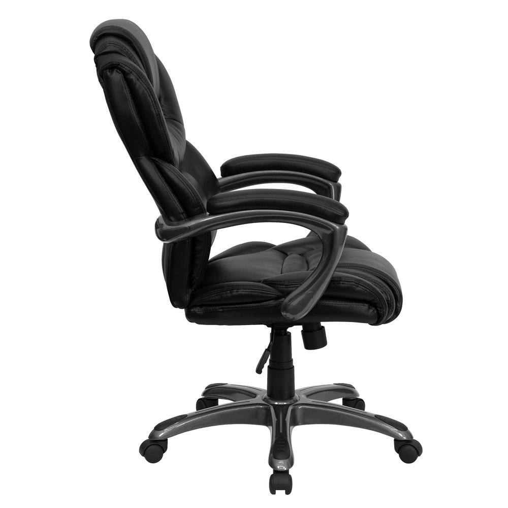 Ergonomic High-Back Executive Swivel Chair in Black LeatherSoft