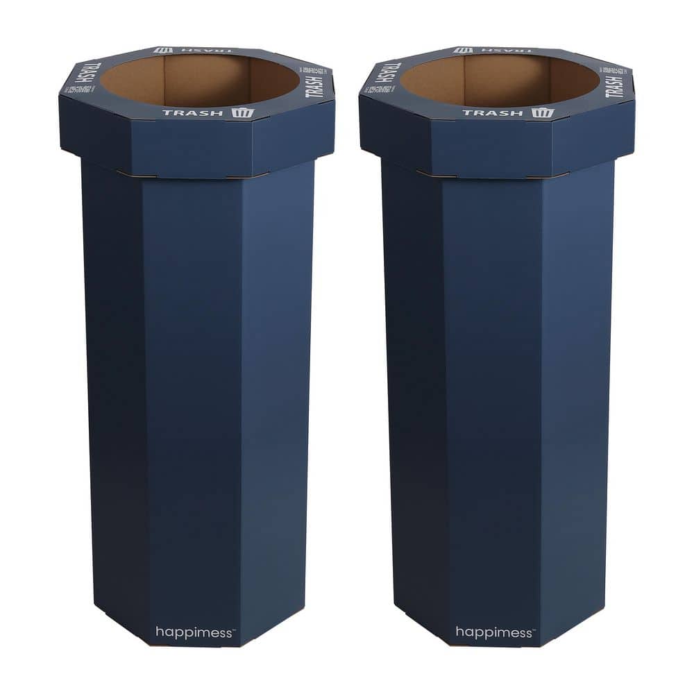 happimess Fleur 25-gal. Denim Blue Corrugated Cardboard Disposable ...