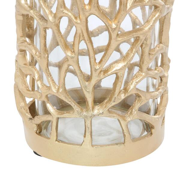 Litton Lane Clear Glass Handmade Decorative Candle Lantern with Rope Handle  28864 - The Home Depot