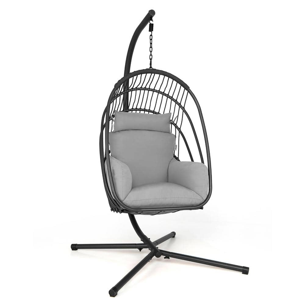 Costway 3.6 ft. Free Standing Hanging Folding Egg Chair Hammock with