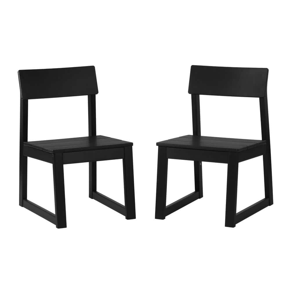 CoastSide Outdoor Patio HDPE Plastic Armless Modern Dining Side Chair (Set of 2), Black price history on PriceWatchPro