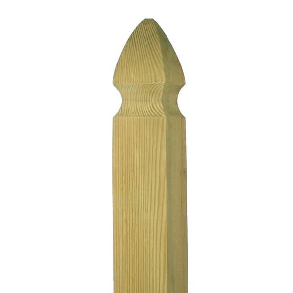 Unbranded 4 in. x 4 in. x 6 ft. Pressure-Treated Southern Pine End Gothic Fence Wood Post