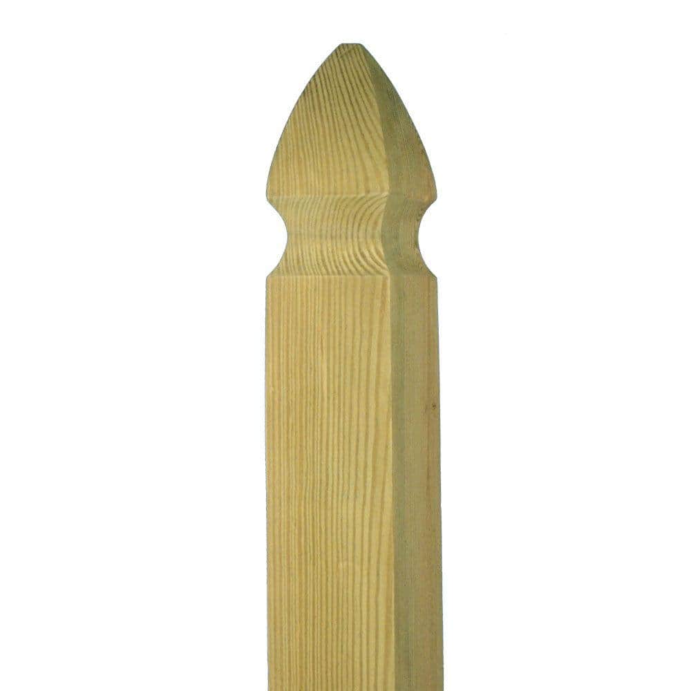 4 in. x 4 in. x 9 ft. PressureTreated Pine Gothic Fence Post 0670554