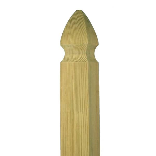 Unbranded 4 in. x 4 in. x 9 ft. Pressure-Treated Pine Gothic Fence Post