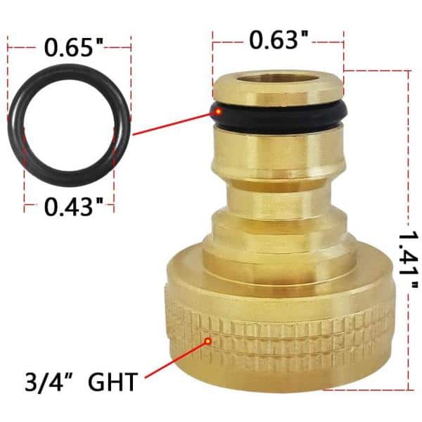 Garden Hose Quick Connect Solid Brass Quick Connector Garden Hose Fitting  Water Hose Connector 3/4 Inch GHT (Set of 2)