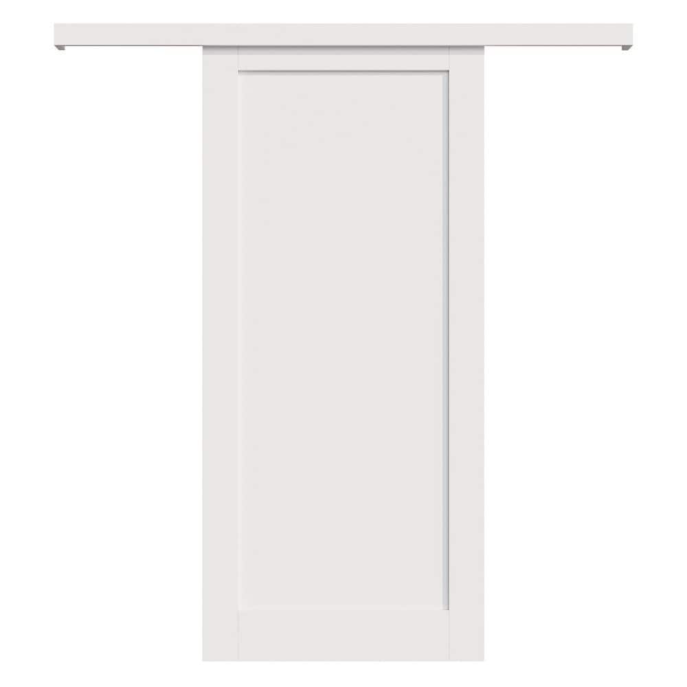 36 in. x 96 in. Hidden Track Style 1 Panel White Primed MDF No Assembly Required Sliding Barn Door with Hardware Kit price history on PriceWatchPro