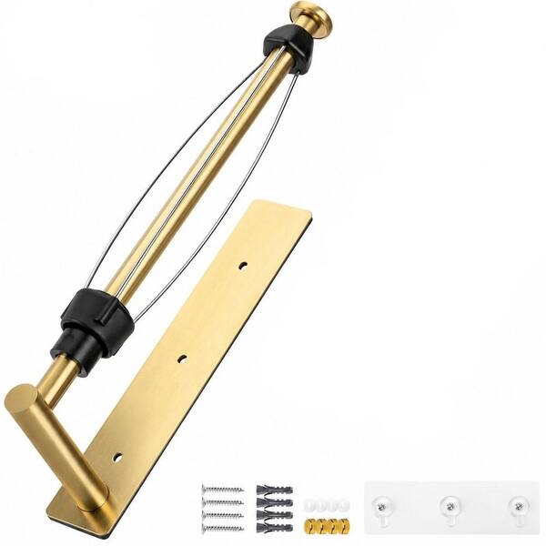 Magnetic Paper Towel Holder with Adjustable Damping and Self Adhesive Wall Mount, Gold