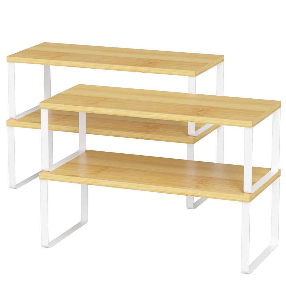 7.7-in W x 15.6-in D x 6.2-in H Natural Brown Assembled Kitchen Cabinet Shelf Organizer Set of 4 Stackable Expandable price history on PriceWatchPro