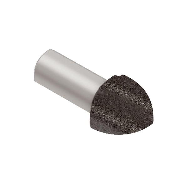 Schluter Rondec Dark Anthracite 3/8 in. x 1 in. Color-Coated Aluminum Tile Edging Trim 90-Degree Outside Corner