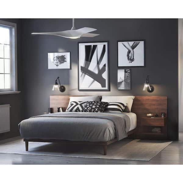 Ryne 52 in. Indoor/Outdoor Integrated LED Satin White Contemporary Ceiling Fan with Remote for Living Room and Bedroom