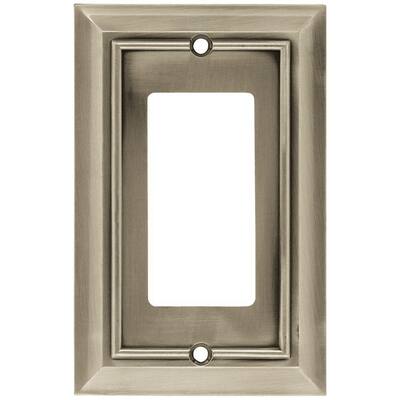 135761 Basic Stripe Black & Satin Nickel Switch GFCI Cover Wall Plate