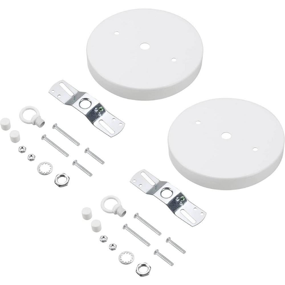 4-3/4 in. Dia with collar Loop and 7/16 in. Center Hole Matte white Finish 