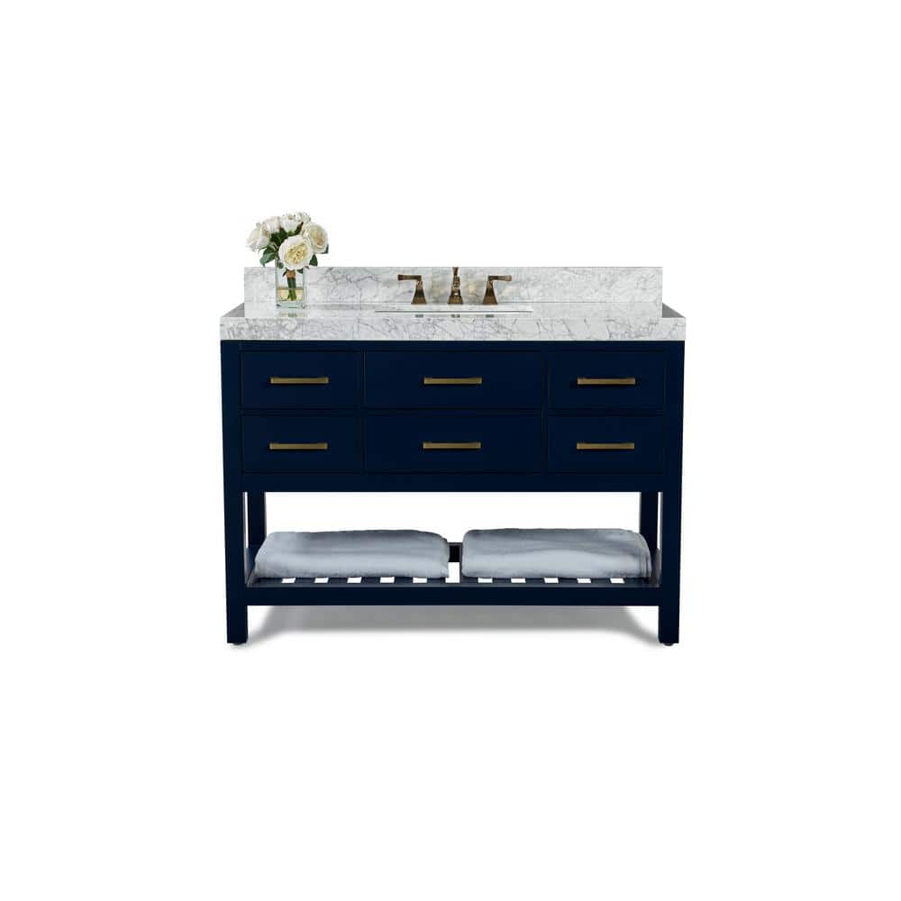 Elizabeth 48'' Heritage Blue Wood Vanity with Marble Top