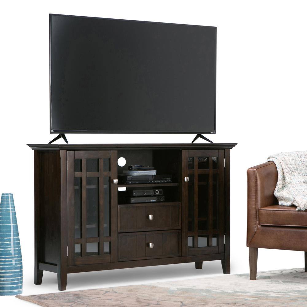 Bedford 53" Dark Tobacco Solid Wood Transitional Media Stand