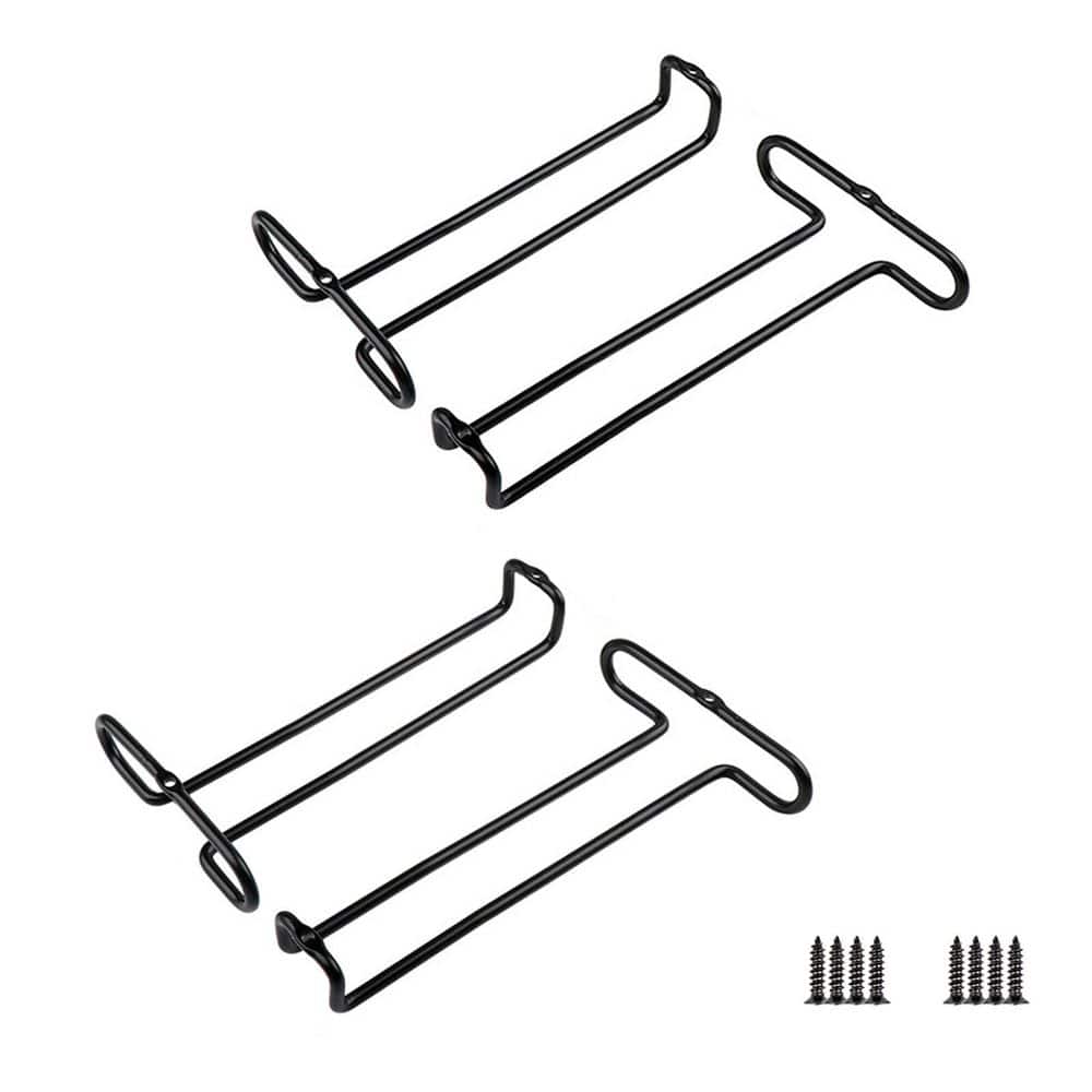 7 in. Wine Glass Holder Under Cabinet for Short Space Kitchen and Bar Glass Storage, Black (4-Pack) price history on PriceWatchPro