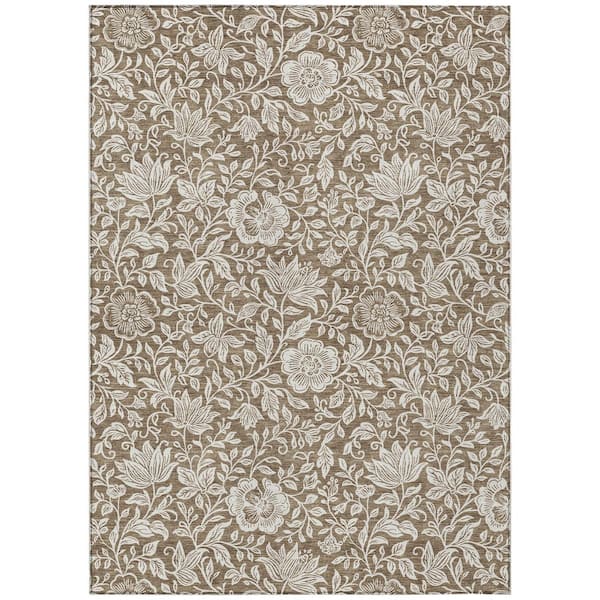 Chantille Machine Washable Indoor/Outdoor Abstract ACN2572 Mocha 3 ft. x 4 ft. Area Rug