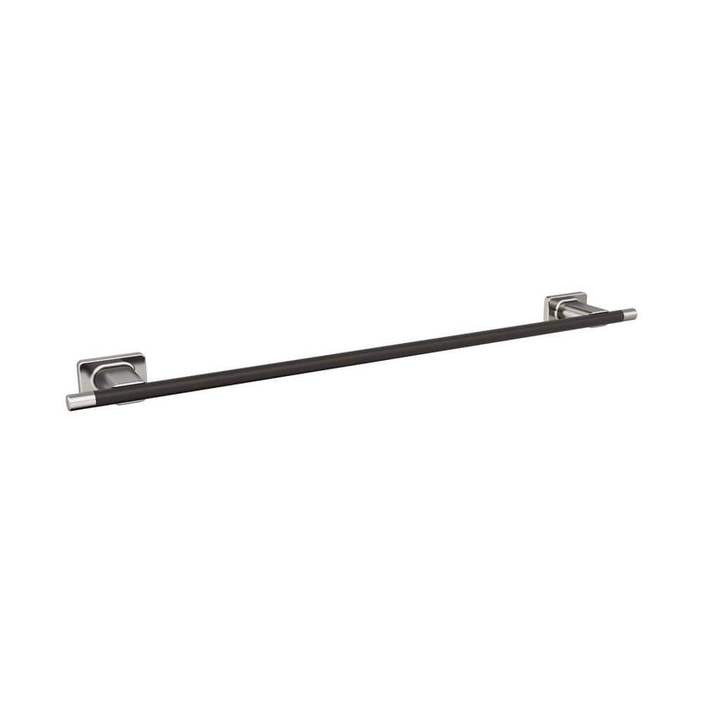 24 inch Brushed Nickel and Oil-Rubbed Bronze Wall Mounted Towel Bar