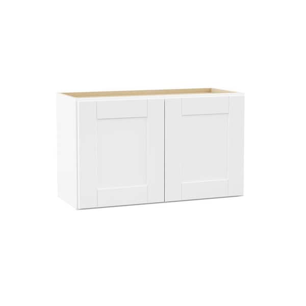 Shaker 30 in. W x 12 in. D x 18 in. H Assembled Wall Bridge Cabinet in Satin White