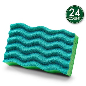 Libman Antibacterial Medium-Duty Easy-Rinse Cleaning Sponges (24-Count), Green