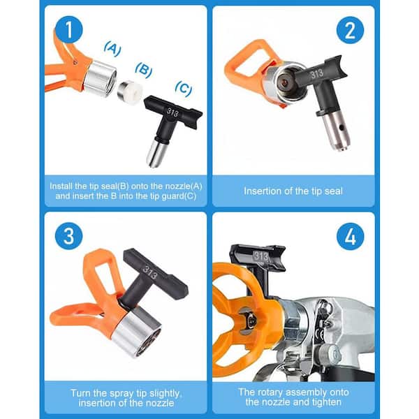 Reversible Airless Paint Sprayer Nozzle Tips with HEA Tech
