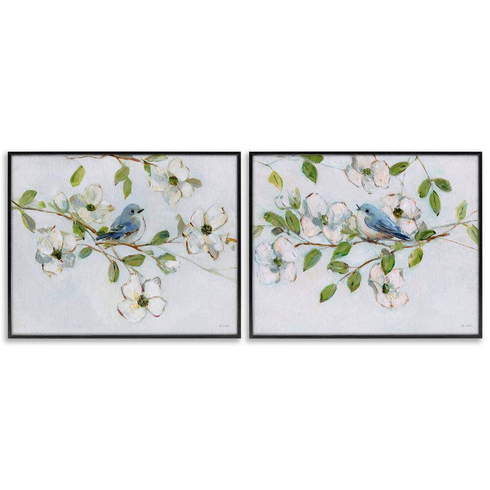 Perched Bluebirds on Branch by Sally Swatland 2 Piece Black Framed Nature Giclee Art Print 24 in. x 30 in. price history on PriceWatchPro