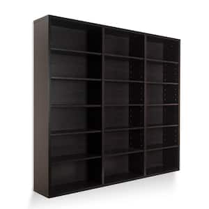 40 in. Black Brown Wall Mount Media Storage Cabinet